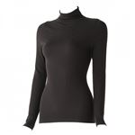 レディース ピースフィット WARM あたたかよくのびーるフィット 長袖タートルネック（クロ）サイズ L～XL