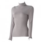 レディース ピースフィット WARM あたたかよくのびーるフィット 長袖タートルネック（グレー）サイズ L～XL