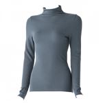 レディース ピースフィット WARM あたたかよくのびーるフィット 長袖タートルネック（Aアオ）サイズ L～XL