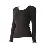 レディース ピースフィット WARM あたたかよくのびーるフィット モールドカップ付長袖（クロ）サイズ L～XL
