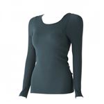 レディース ピースフィット WARM あたたかよくのびーるフィット モールドカップ付長袖（Aアオ）サイズ L～XL