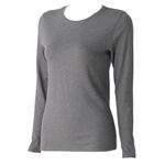 レディース ピースフィット WARM コットンブレンド超保温 長袖Tシャツ（チャコールグレー）サイズ M ※他サイズは詳細から選択