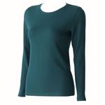 レディース ピースフィット WARM コットンブレンド超保温 長袖Tシャツ（コイミドリ）サイズ M ※他サイズは詳細から選択