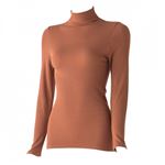 レディース ピースフィット WARM あたたかよくのびーるフィット 長袖タートルネック（チャ）サイズ S～M