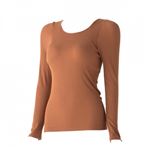 レディース ピースフィット WARM あたたかよくのびーるフィット モールドカップ付長袖（チャ）サイズ S～M