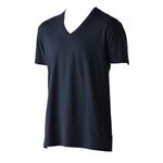 メンズ トップバリュ 半袖VネックTシャツ オーガニックコットン100％ 天竺編み（Aコイアオ）サイズ L ※他サイズは詳細から選択