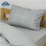 HOME COORDY 綿混プリントまくらカバー（グレー1）43cm×63cm