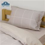 HOME COORDY 綿混プリントまくらカバー（グレージュ1）43cm×63cm