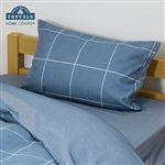 HOME COORDY 綿混プリントまくらカバー（ネイビー1）43cm×63cm