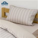 HOME COORDY 綿混プリントまくらカバー（グレージュ2）43cm×63cm