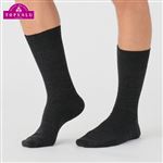 メンズ トップバリュ 服から生まれた靴下 クルー丈リブソックス（クロ）サイズ 25～27cm