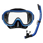 【プール用品】マスクスノーケルセット ブラックマンタブルー こども用（4才～9才目安）