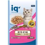 【ペット用】パーフェクト・コンパニオン・ジャパン アイキュープラス 猫 パウチ まぐろ・かつお ささみ・サーモン入り 60g