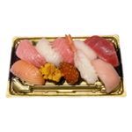 【魚屋の鮨】本鮪を味わうご馳走にぎり（いくら・うに・えび入）10貫入【わさびなし】1パック