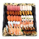【ごちそう予約】 本まぐろ中トロと真鯛入り贅沢握り寿司 50貫入【わさびなし】1パック ※【5日後以降配送】