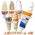 人気ソフトクリームセット（クリーミーソフト・チーズソフト・メロンソフト・白バラ牛乳ソフト・高原ソフトバニラ・高原ソフトカフェオレ）計6品