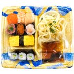 彩り手まり寿司とうどんのセット