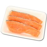 骨取りアタカマソルトサーモン（銀鮭）うす塩仕立て　皮付き切身3切　240g（100gあたり（本体）298　円）