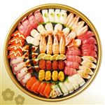 【年末年始ごちそう予約】豪華お祝い握り寿司盛合せ 64貫入【わさび抜き】1パック【12／30～1／3お渡し】