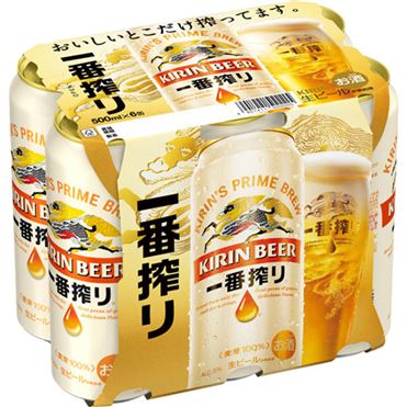 KIRIN 一番搾り 500ml 6缶パック×4つ（1ケース） おうちでイオン イオンネットスーパー 【6缶パック】キリンビール 一番