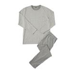 トップバリュ（メンズ）ルームウェア 綿100％ 天竺長袖Tシャツ上下（ウスグレー）サイズ XL