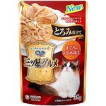 【ペット用】ユニ・チャーム 銀のスプーン 三ツ星グルメ パウチ とろみ仕立て まぐろにささみ添え 35g