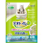 【ペット用】ユニ・チャーム デオトイレ ふんわり香る消臭・抗菌サンド ナチュラルグリーンの香り 3.8L