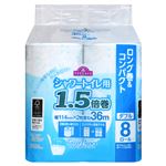 トップバリュ 1.5倍巻シャワートイレ用トイレットペーパー ダブル 36m×8個
