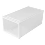 HOME COORDY 押入ケース 深型 ホワイト／クリア サイズ 幅39×奥行き74×高さ30cm