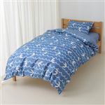 HOME COORDY 綿混 プリント 掛ふとんカバー（ネイビー）セミダブルロング