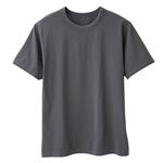 （メンズ）PEACE FIT（ピースフィット）Silky FACT コットン 半袖 クルーネック Tシャツ（チャコールグレー）サイズ M