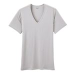 PEACE FIT（ピースフィット）（メンズ）Silky FACT 半袖 Vネックシャツ（グレー）サイズ L