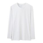 PEACE FIT（ピースフィット）（メンズ）Silky FACT 長袖 クルーネックシャツ（シロ）サイズ M