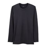 PEACE FIT（ピースフィット）（メンズ）Silky FACT 長袖 クルーネックシャツ（クロ）サイズ L