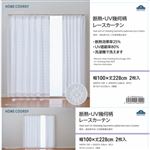 HOME COORDY 断熱・UV幾何柄 レースカーテンアイボリー 100×228cm 2枚入
