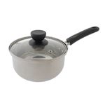 HOME COORDY【IH対応】ガラスフタ付ステンレス製片手鍋 16cm