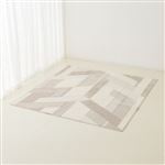 HOME COORDY しっかりタフト織 デザインラグ アロー（ベージュ）2畳相当