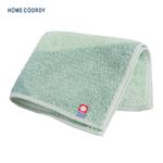 HOME COORDY 今治製タオルハンカチ 幾何柄 ブルーグリーン 25×25cm
