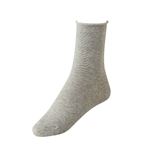 （レディース）トップバリュ 口ゴムゆったりトップロール柄ショート丈ソックス 2足組（グレー）サイズ 21～23cm
