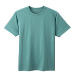 （メンズ）ピースフィット Silky FACT コットン半袖クルーネックシャツ（アオミドリ）サイズ S