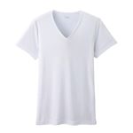 （メンズ）ピースフィット 半袖Vネックシャツ COOL強力抗菌（シロ）サイズ XL