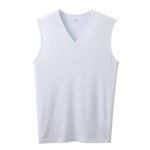 （メンズ）ピースフィット スリーブレスVネックシャツ COOL強力抗菌（シロ）サイズ 3XL