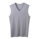 （メンズ）ピースフィット スリーブレスVネックシャツ COOL強力抗菌（グレー）サイズ 2XL