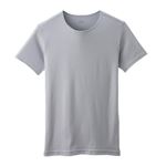 （メンズ）ピースフィット 半袖クルーネックシャツ COOLコットン（グレー）サイズ XL