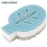 HOME COORDY 握りやすい3層スポンジ ライトブルー 幅7.8cm×高さ12.8cm×厚さ4cm