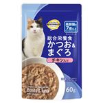 【ペット用】トップバリュベストプライス キャットフード パウチ 総合栄養食 かつお＆まぐろ チキン入り 高齢猫用 60g