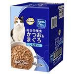 【ペット用】トップバリュベストプライス キャットフード パウチ 総合栄養食 かつお＆まぐろ しらす入り 高齢猫用 60g×8個
