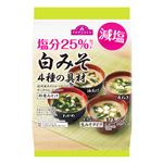 トップバリュ 塩分25％カット 白みそ 4種の具材 12食