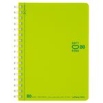 コクヨ ソフトリングドットB罫80枚（黄緑）5号（A6サイズ）