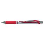 ぺんてる ゲルインキボールペン ノック式エナージェル 0.7mm（シルバー軸 赤）